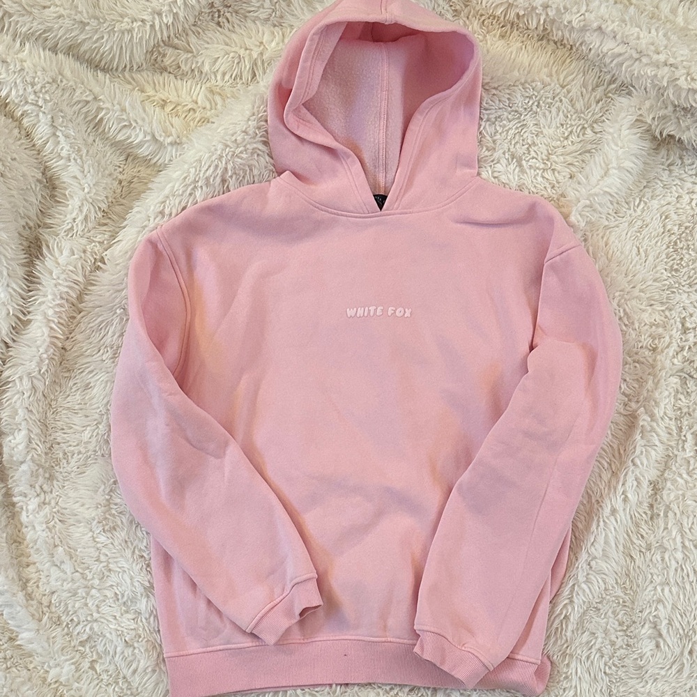 White Fox Pink Oversized Hoodie